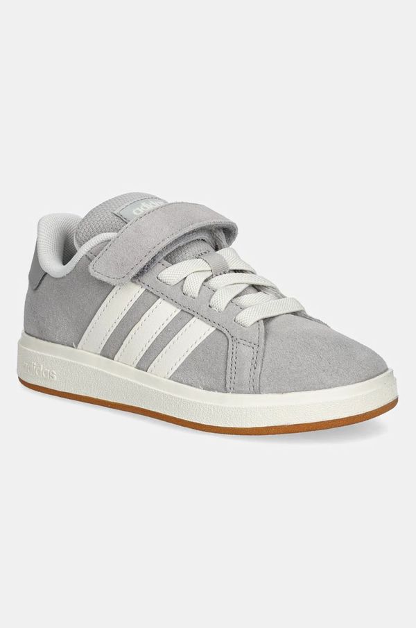 adidas Otroške superge iz semiša adidas GRAND COURT 00s siva barva, JP5897