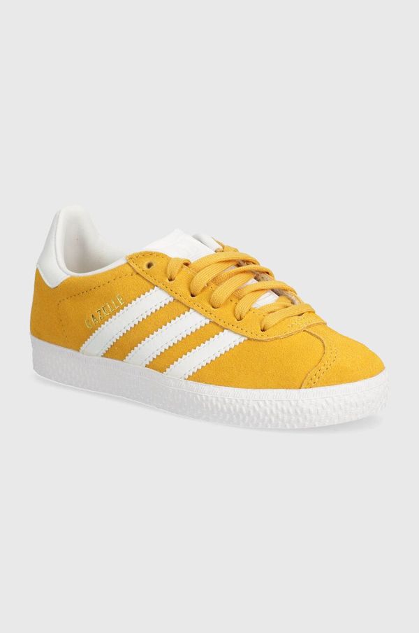 adidas Originals Otroške superge iz semiša adidas Originals GAZELLE C rumena barva, IF9808