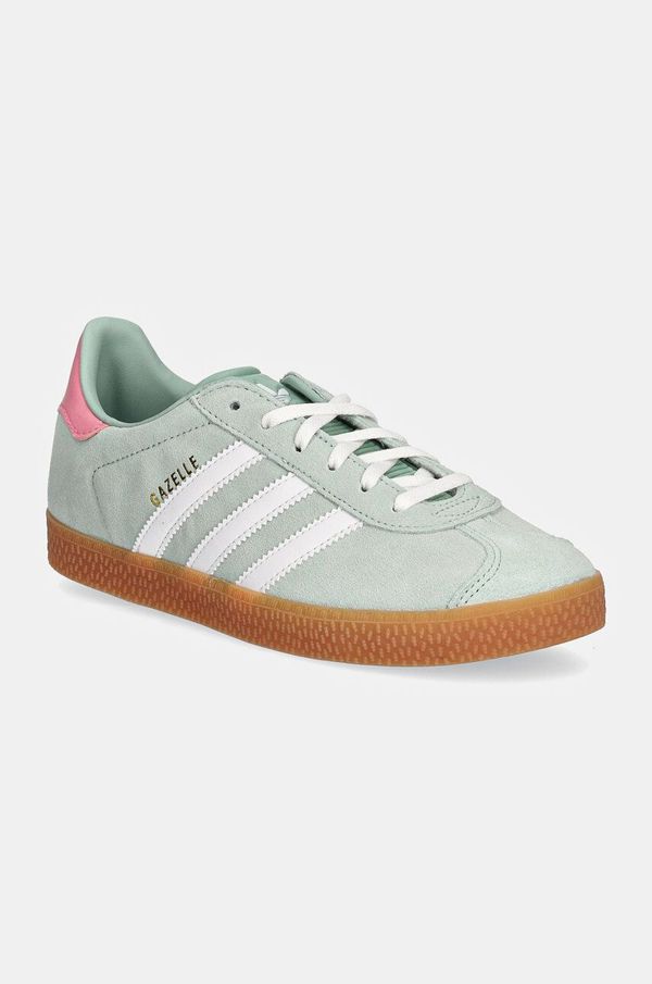 adidas Originals Otroške superge iz semiša adidas Originals GAZELLE zelena barva, IG9152