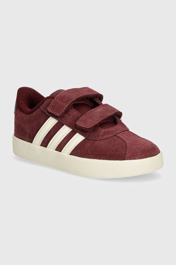 adidas Otroške superge iz semiša adidas VL COURT 3.0 CF bordo barva, IH4959