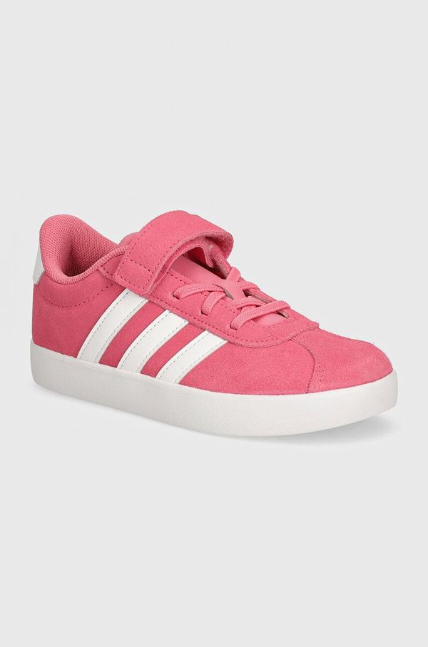 adidas Otroške superge iz semiša adidas VL COURT 3.0 EL C roza barva, IH4954