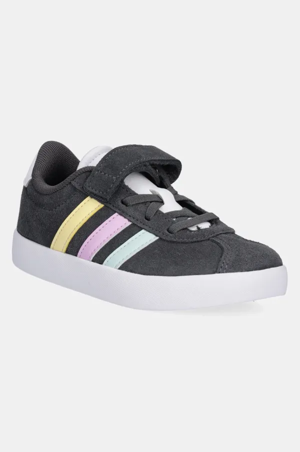 adidas Otroške superge iz semiša adidas VL COURT 3.0 siva barva, JH6315