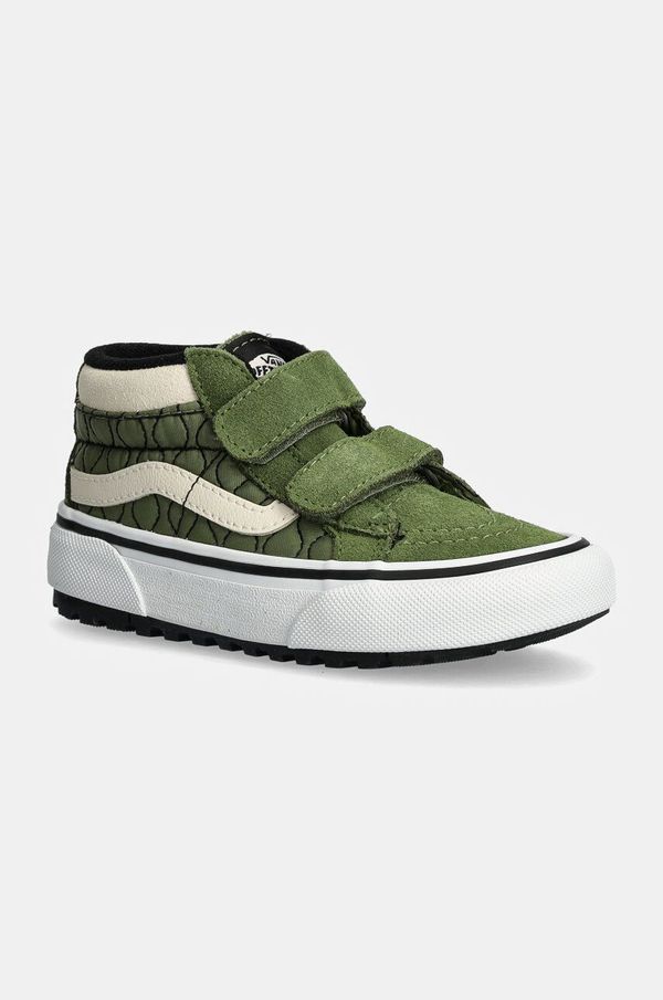 Vans Otroške superge iz semiša Vans MTE SK8-Mid Reissue zelena barva, VN000D10V0N1