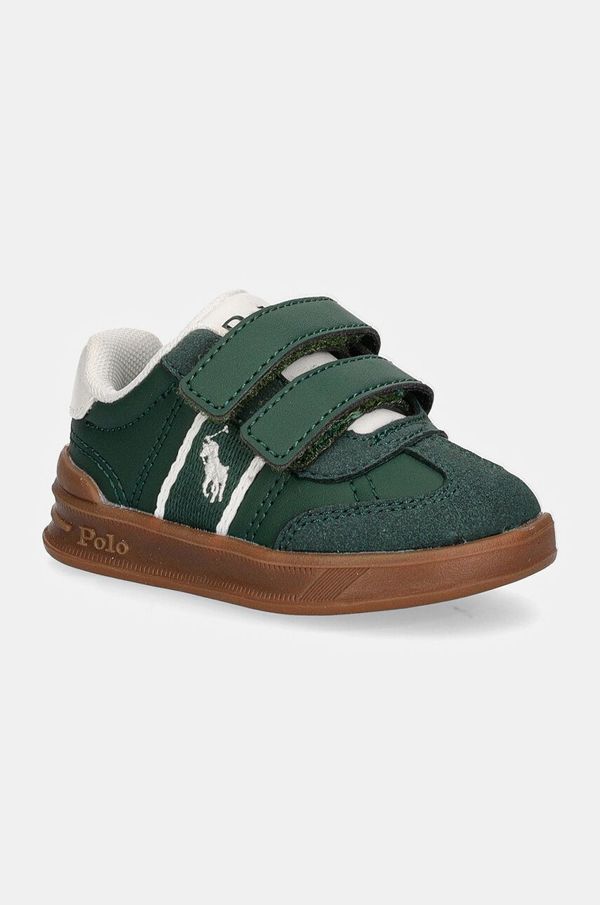 Polo Ralph Lauren Otroške superge Polo Ralph Lauren HERITAGE COURT III EZ T-TOE zelena barva, RL00503301