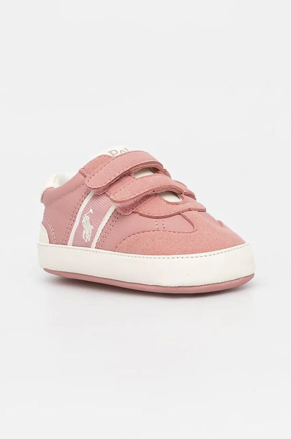 Polo Ralph Lauren Otroške superge Polo Ralph Lauren HERITAGE COURT III T-TOE LAYETTE roza barva, RL00988680