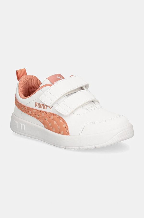 Puma Otroške superge Puma Courtflex V3 Dotty oranžna barva, 398758