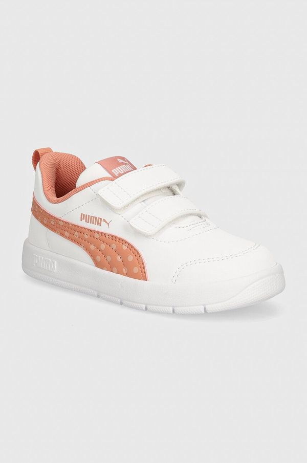 Puma Otroške superge Puma Courtflex V3 Dotty oranžna barva, 398759