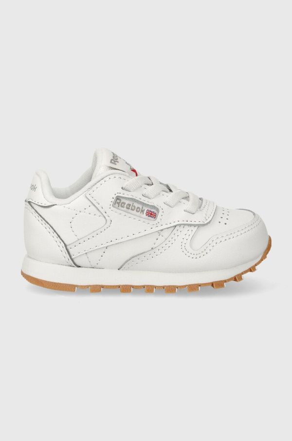 Reebok Classic Otroške superge Reebok Classic CL LTHR bela barva