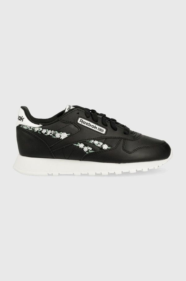 Reebok Classic Otroške superge Reebok Classic CL LTHR črna barva