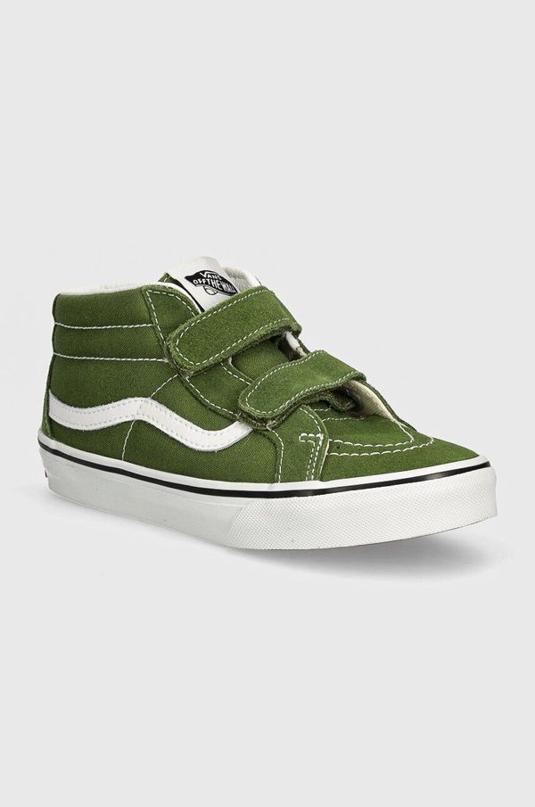 Vans Otroške superge Vans SK8-Mid Reissue zelena barva, VN000CYFCIB1