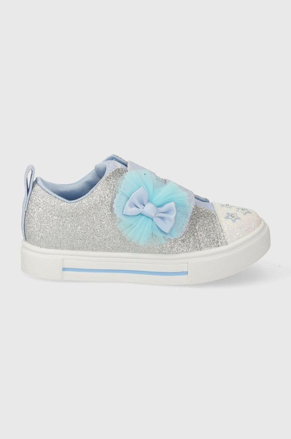 Skechers Otroške teniske Skechers TWINKLE SPARKS GLITTER GEMS srebrna barva