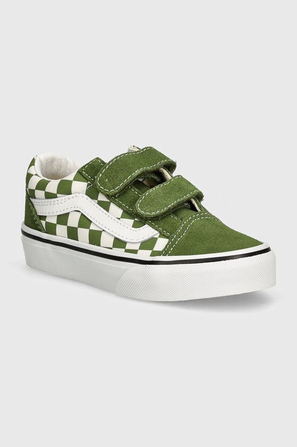 Vans Otroške teniske Vans Old Skool zelena barva, VN000CYWCIB1