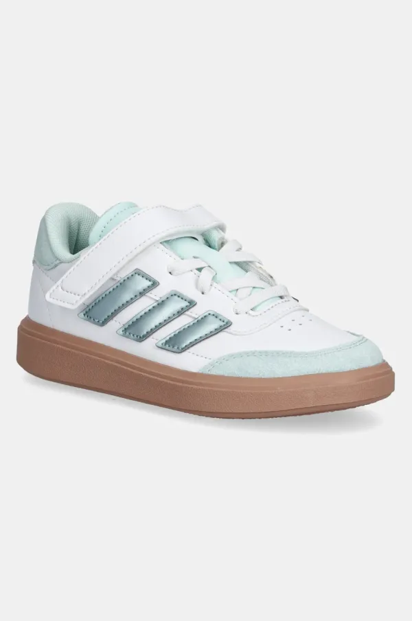 adidas Otroške usnjene superge adidas COURTBLOCK bela barva, JH8569
