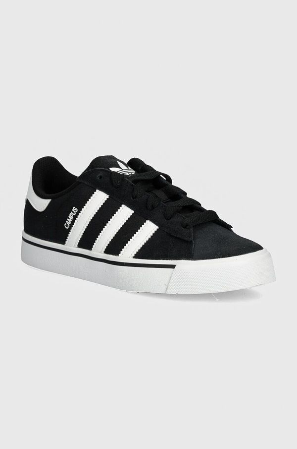 adidas Originals Otroške usnjene superge adidas Originals CAMPUS VULC črna barva, IH8038