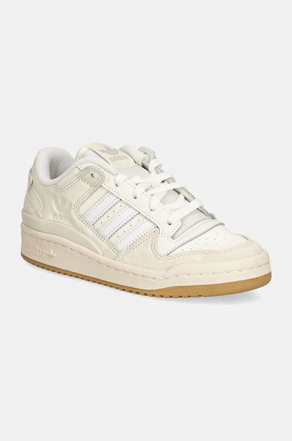 adidas Originals Otroške usnjene superge adidas Originals FORUM LOW CL bež barva, ID6861