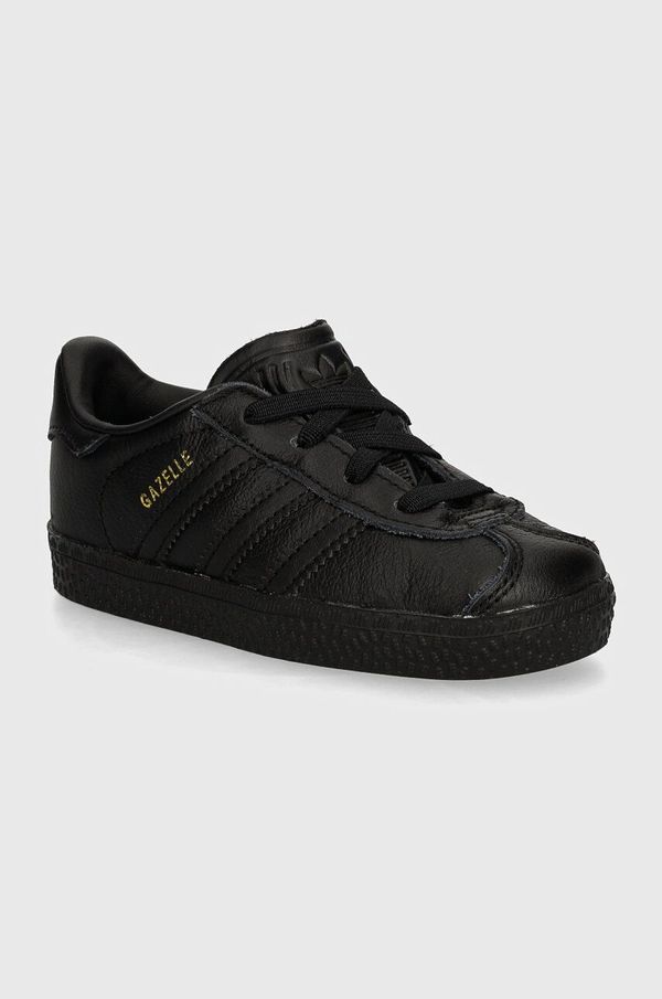 adidas Originals Otroške usnjene superge adidas Originals GAZELLE CF EL črna barva, IH2972