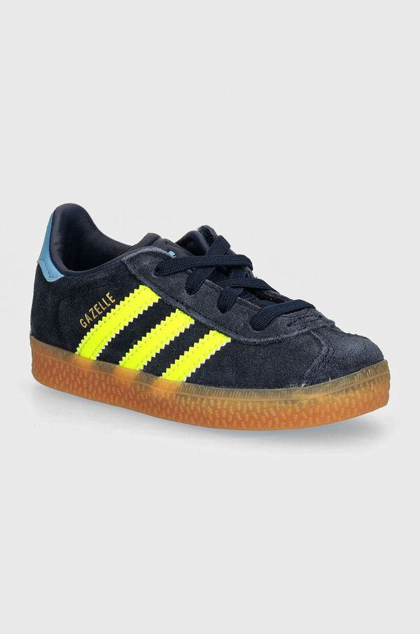 adidas Originals Otroške usnjene superge adidas Originals GAZELLE CF EL mornarsko modra barva, IH2783