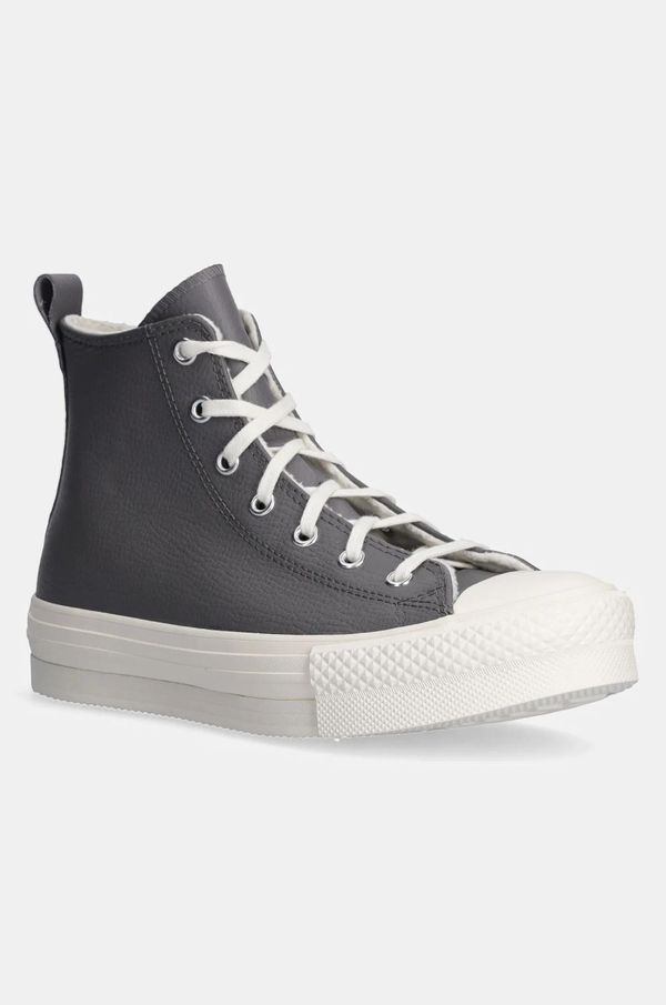 Converse Otroške usnjene superge Converse CHUCK TAYLOR ALL STAR EVA LIFT siva barva, A09259C