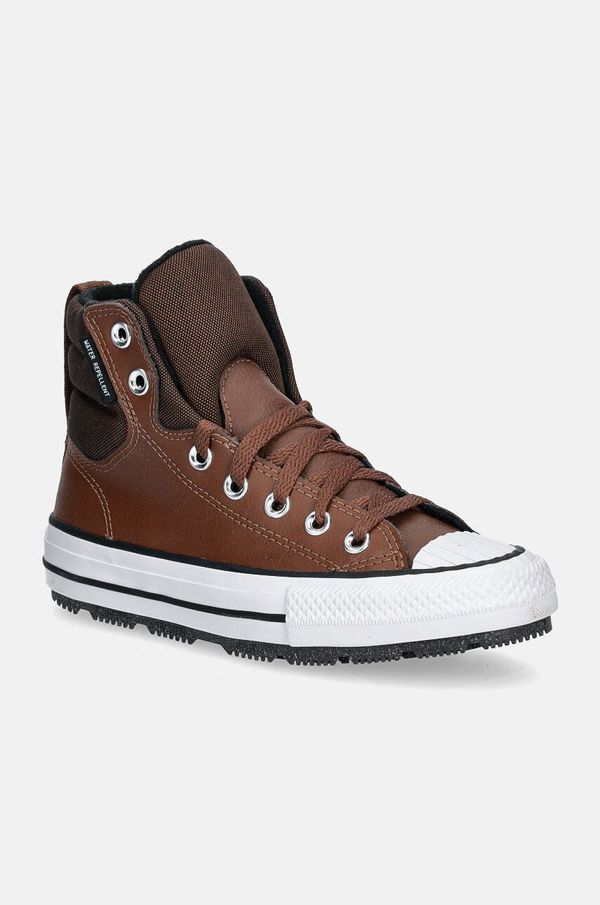 Converse Otroške usnjene superge Converse CHUCK TAYLOR AS BERKSHIRE BOOT rjava barva, A08442C