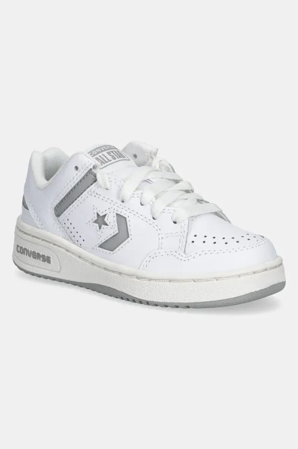 Converse Otroške usnjene superge Converse Weapon bela barva, A11463C