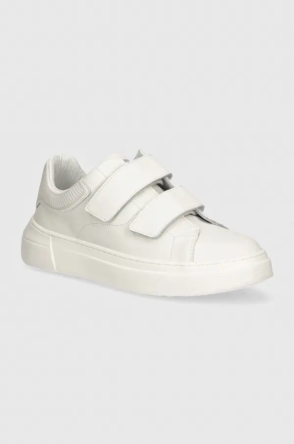 Emporio Armani Otroške usnjene superge Emporio Armani