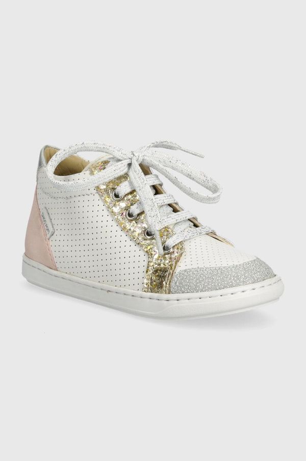 Shoo Pom Otroške usnjene superge Shoo Pom BOUBA ZIP BOX bela barva