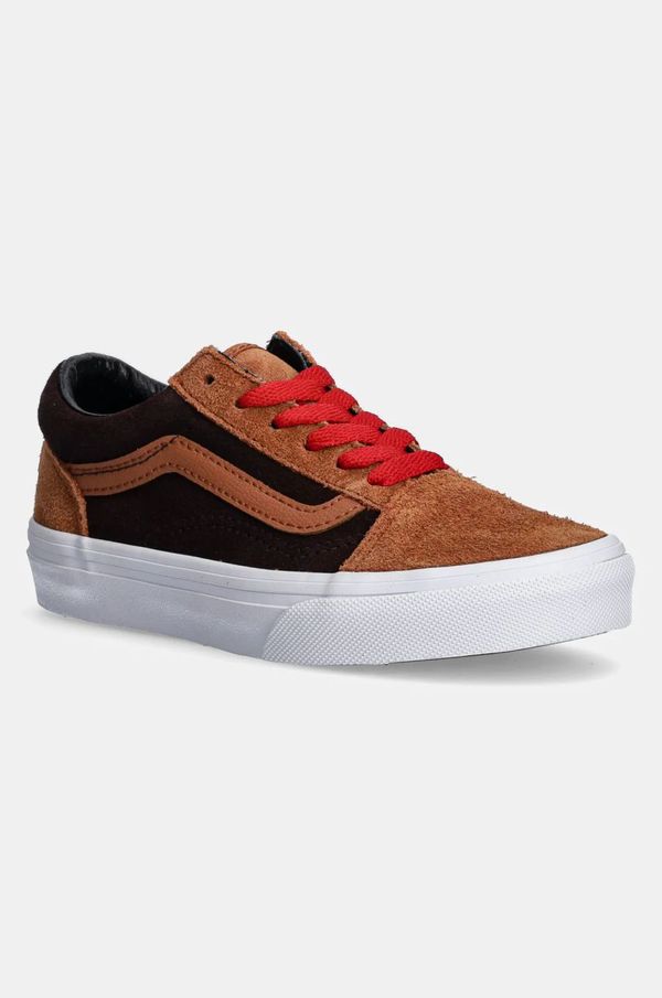 Vans Otroške usnjene superge Vans Old Skool rjava barva, VN000CY8N1Z1