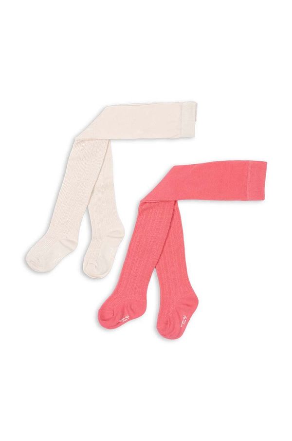 Konges Sløjd Otroške žabice Konges Sløjd 2 PACK POINTELLE TIGHTS 2-pack bela barva, KS101453