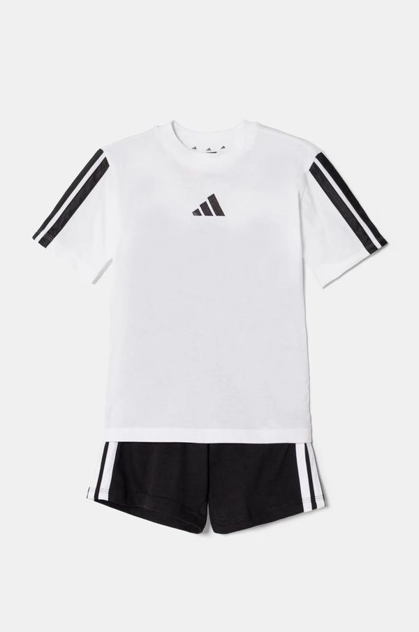 adidas Otroški bombažen komplet adidas bela barva, JE1401