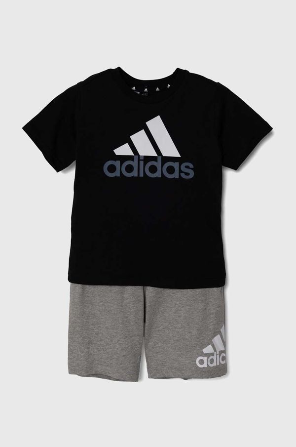 adidas Otroški bombažen komplet adidas LK BL CO T SET črna barva, IX7325