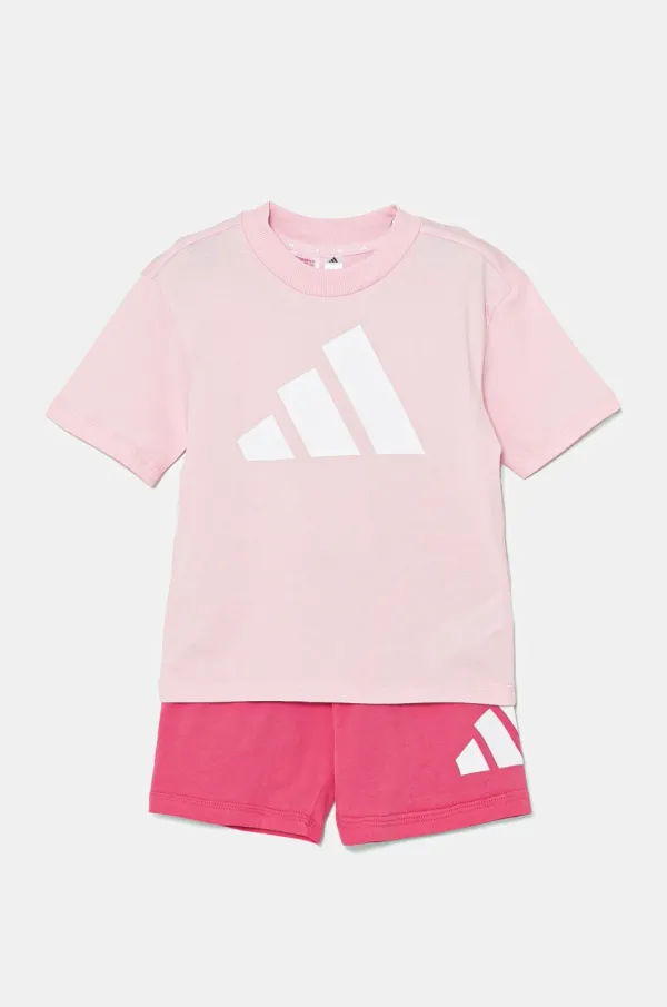 adidas Otroški bombažen komplet adidas vijolična barva, JE1378