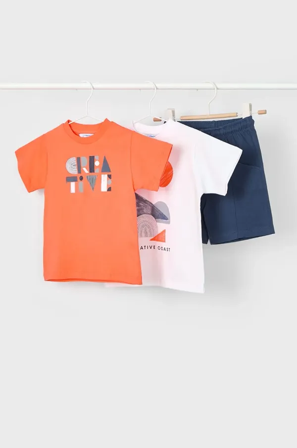 Mayoral Otroški bombažen komplet Mayoral oranžna barva, 3602