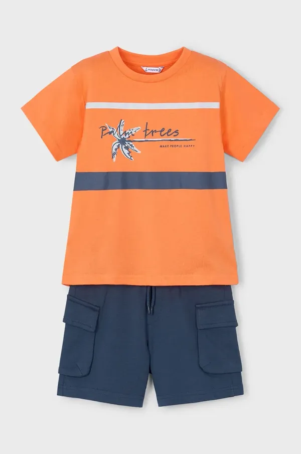 Mayoral Otroški bombažen komplet Mayoral oranžna barva, 3605