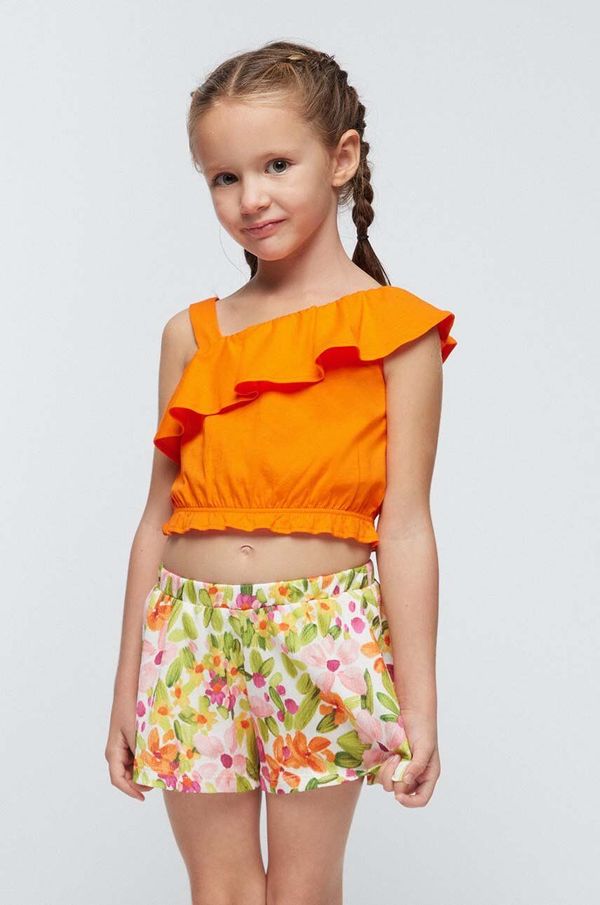 Mayoral Otroški bombažen komplet Mayoral oranžna barva