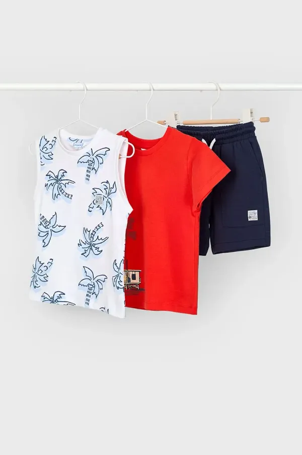 Mayoral Otroški bombažen komplet Mayoral rdeča barva, 3606