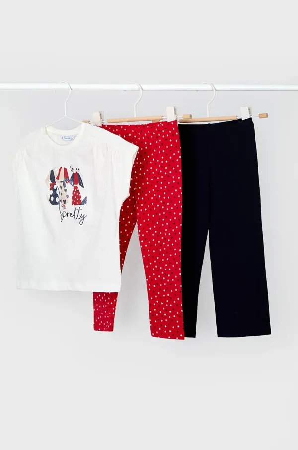 Mayoral Otroški bombažen komplet Mayoral rdeča barva, 3707