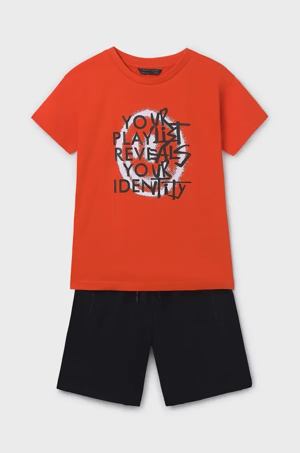 Mayoral Otroški bombažen komplet Mayoral rdeča barva, 6684