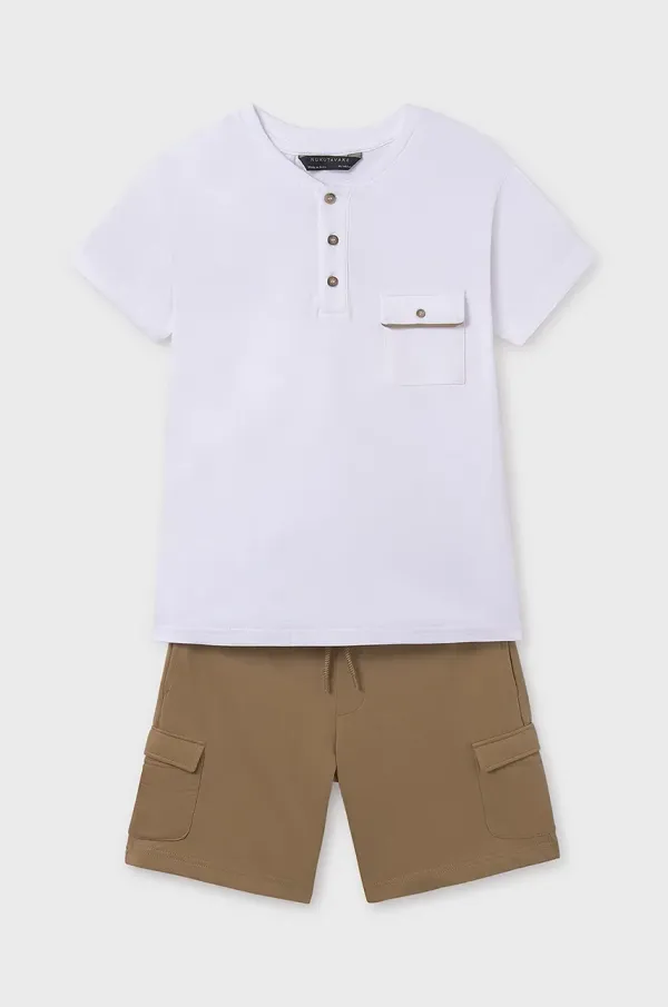 Mayoral Otroški bombažen komplet Mayoral rjava barva, 6676