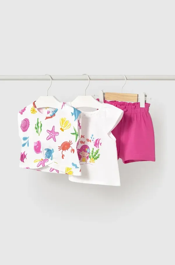 Mayoral Otroški bombažen komplet Mayoral roza barva, 1232