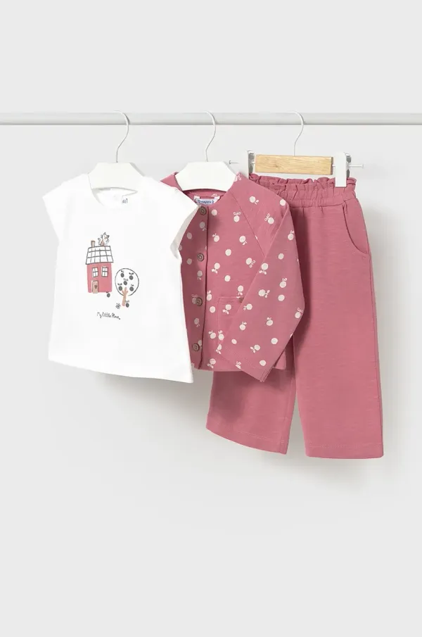 Mayoral Otroški bombažen komplet Mayoral roza barva, 1574