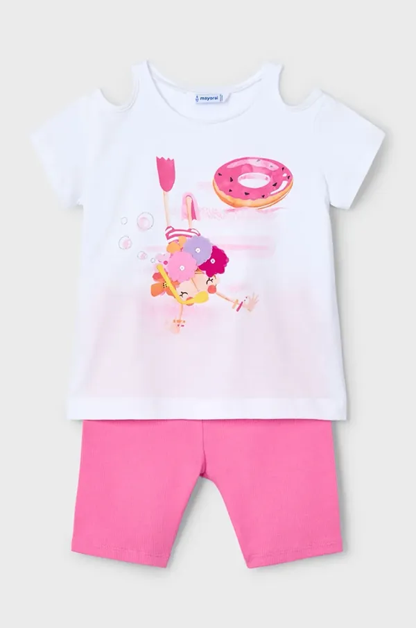 Mayoral Otroški bombažen komplet Mayoral roza barva, 3708