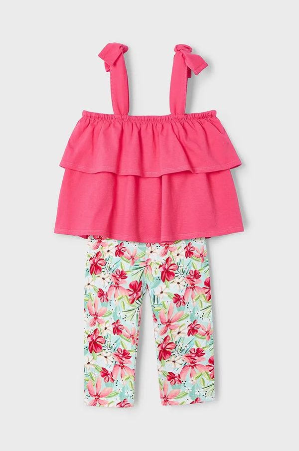 Mayoral Otroški bombažen komplet Mayoral roza barva, 3710