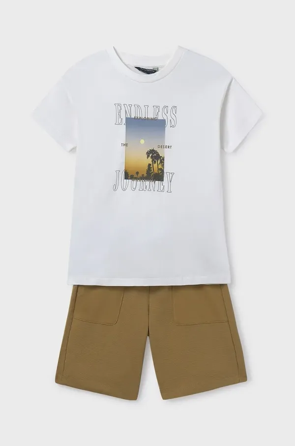 Mayoral Otroški bombažen komplet Mayoral rumena barva, 6679