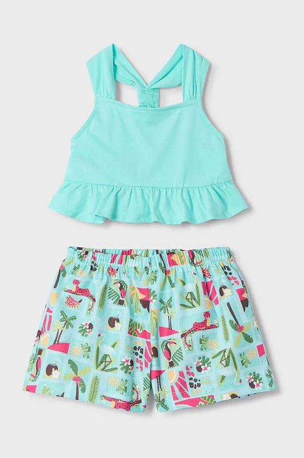 Mayoral Otroški bombažen komplet Mayoral turkizna barva, 3215