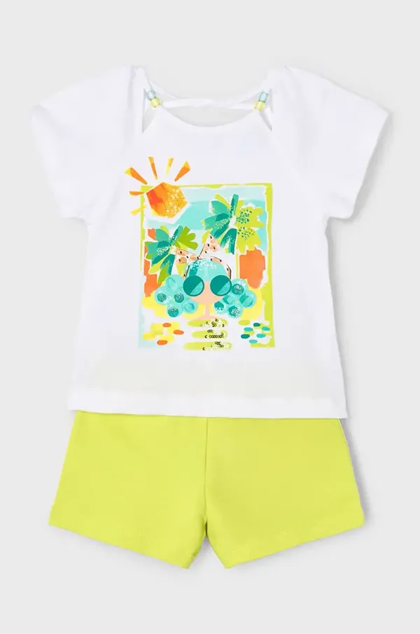 Mayoral Otroški bombažen komplet Mayoral zelena barva, 3213