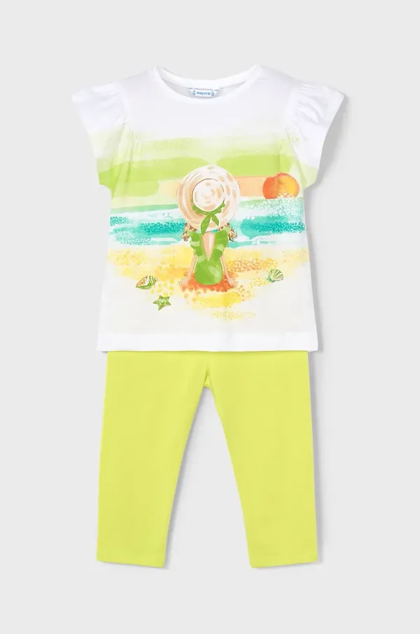 Mayoral Otroški bombažen komplet Mayoral zelena barva, 3711