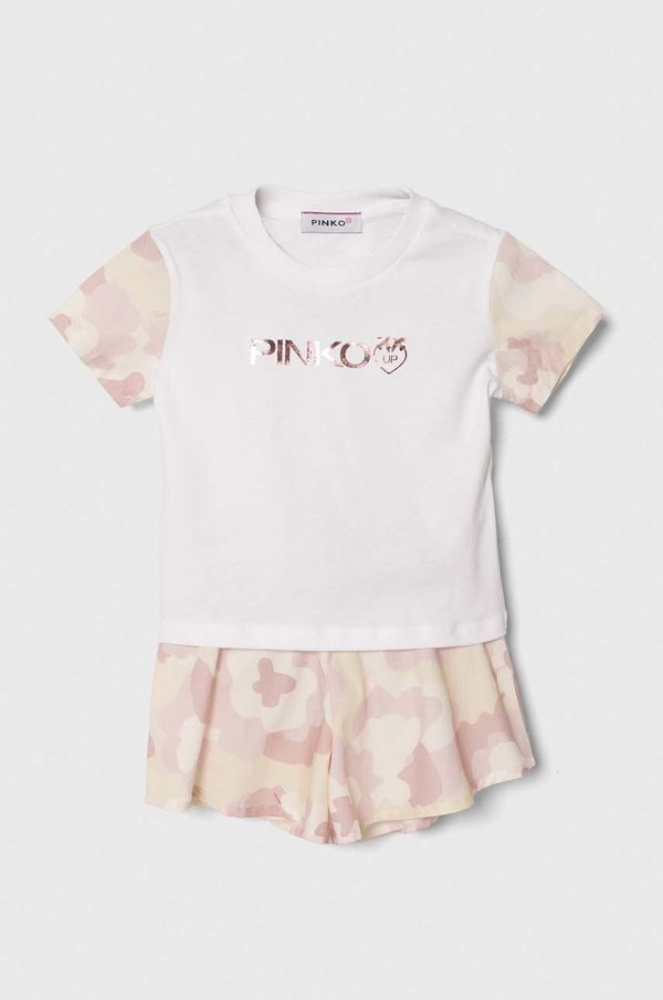 Pinko Up Otroški bombažen komplet Pinko Up bež barva