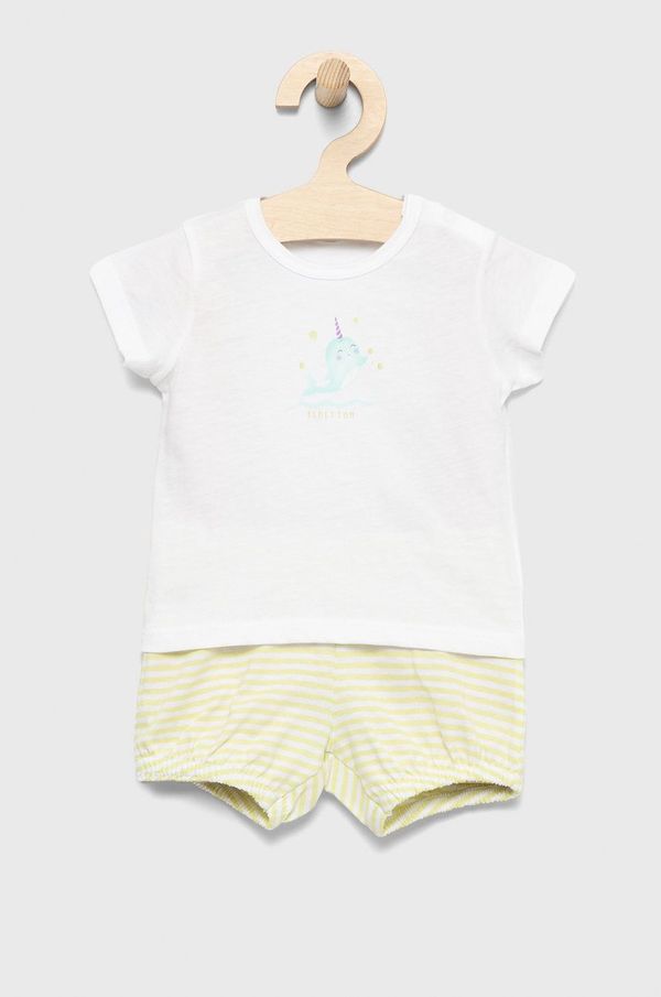 United Colors of Benetton Otroški bombažen komplet United Colors of Benetton zelena barva