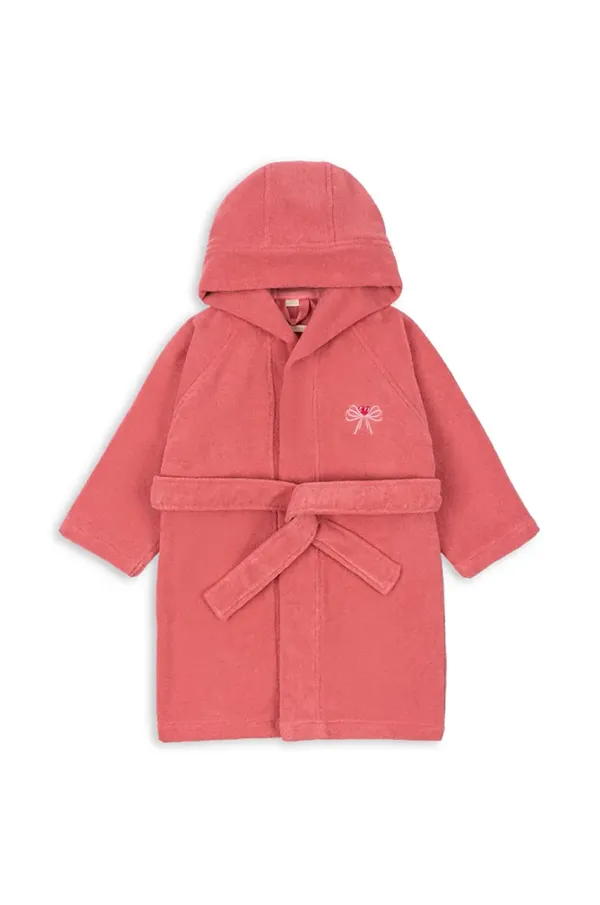 Konges Sløjd Otroški bombažen kopalni plašč Konges Sløjd TERRY BATHROBE EMBROIDERY GOTS oranžna barva, KS102808