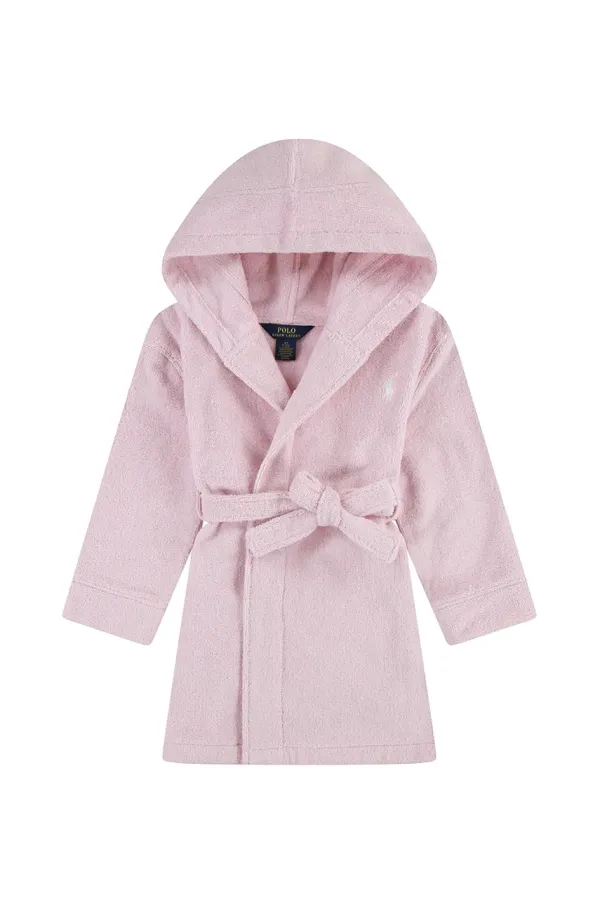Polo Ralph Lauren Otroški bombažen kopalni plašč Polo Ralph Lauren roza barva, 2P0188